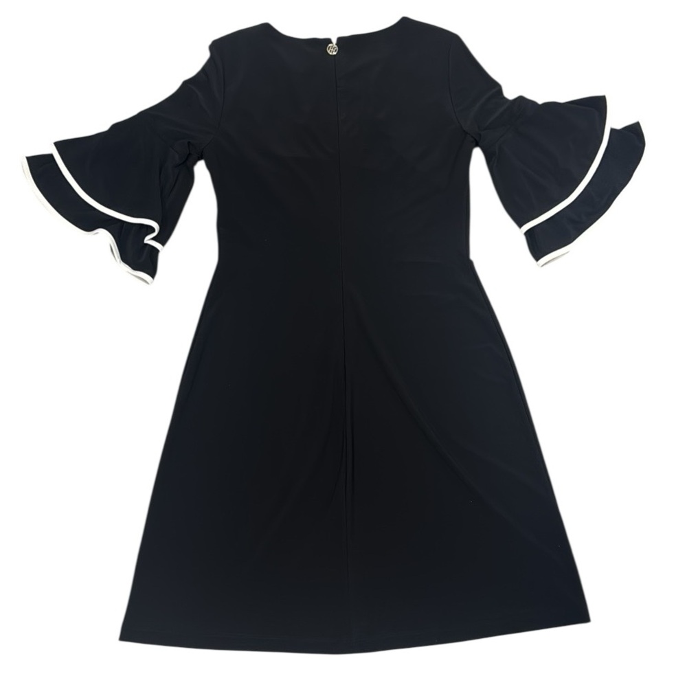 Women’s Black Midi Tommy Hilfiger Black Dress with White Accents Size 4